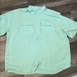 Men's Aqua Casual Button Down Shirt